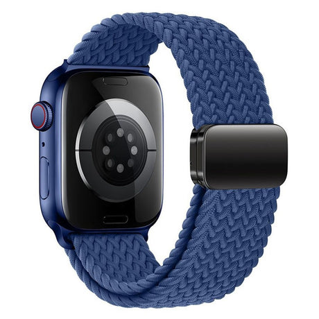 Apple Watch (38/40/SE/41/42mm) Lippa Nylon Rem m. Magnetlås - Blå