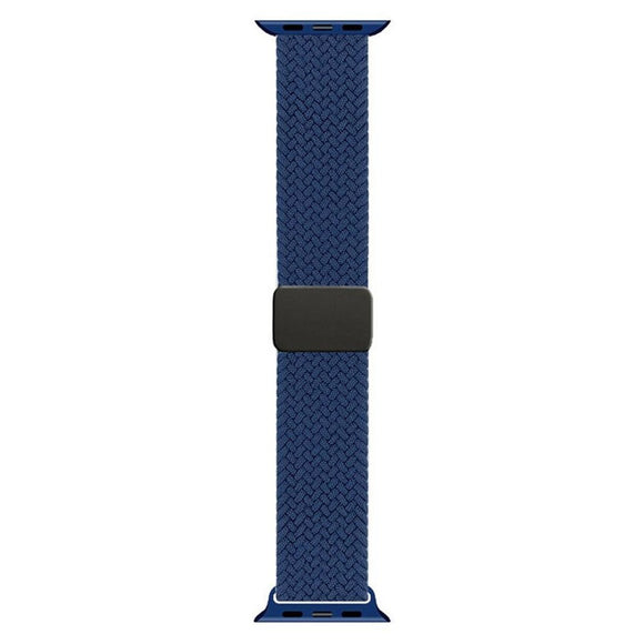 Apple Watch (38/40/SE/41/42mm) Lippa Nylon Rem m. Magnetlås - Blå