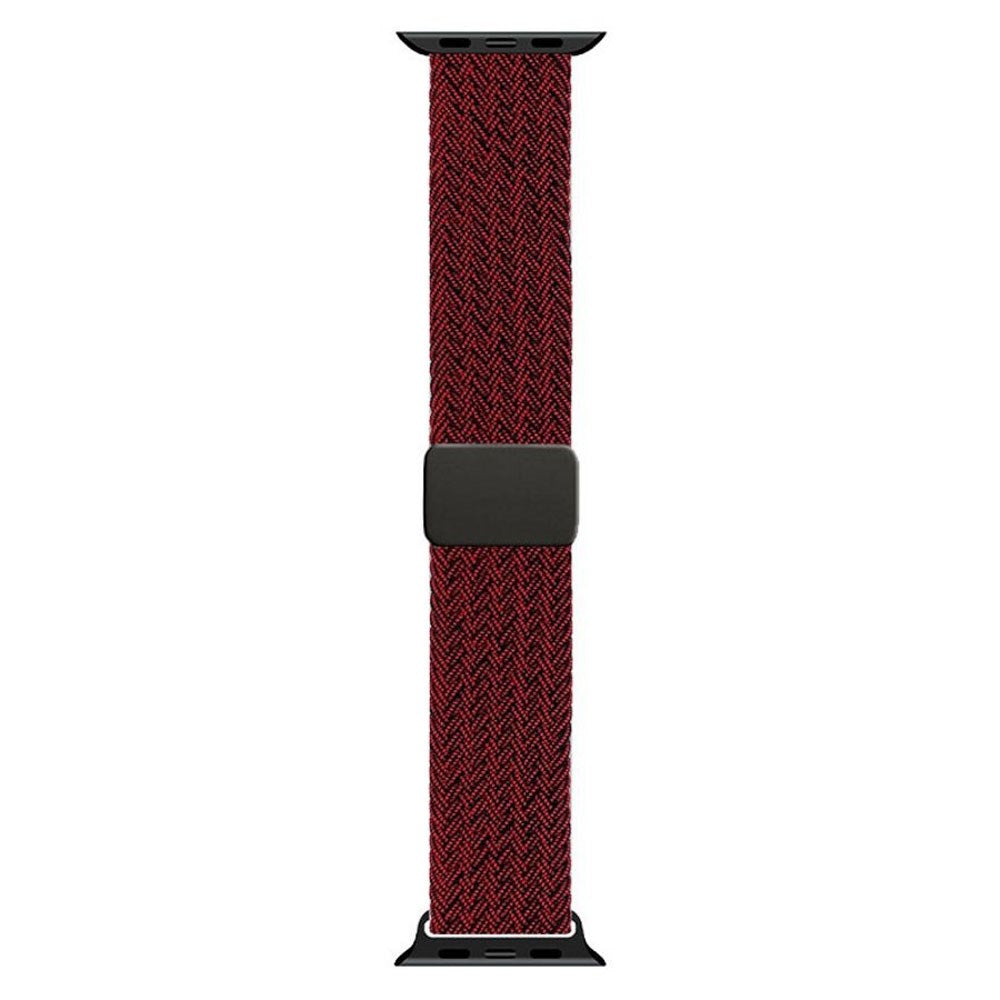 Apple Watch (38/40/SE/41/42mm) Lippa Nylon Rem m. Magnetlås - Rød