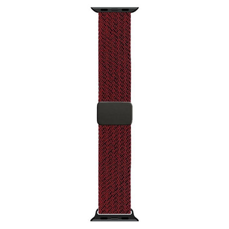 Apple Watch (38/40/SE/41/42mm) Lippa Nylon Rem m. Magnetlås - Rød