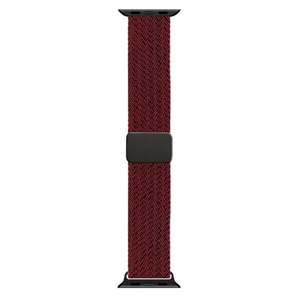 Apple Watch (38/40/SE/41/42mm) Lippa Nylon Rem m. Magnetlås - Rød