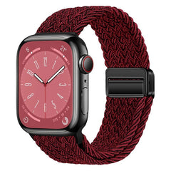 Apple Watch (38/40/SE/41/42mm) Lippa Nylon Rem m. Magnetlås - Rød