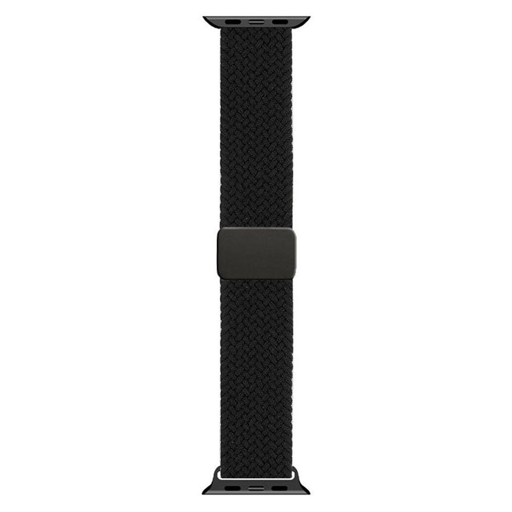 Apple Watch (42/44/SE/45/46/49mm) Lippa Nylon Rem m. Magnetlås - Sort