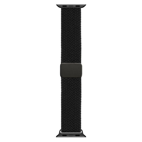 Apple Watch (42/44/SE/45/46/49mm) Lippa Nylon Rem m. Magnetlås - Sort