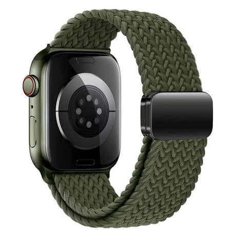 Apple Watch (42/44/SE/45/46/49mm) Lippa Nylon Rem m. Magnetlås - Grøn
