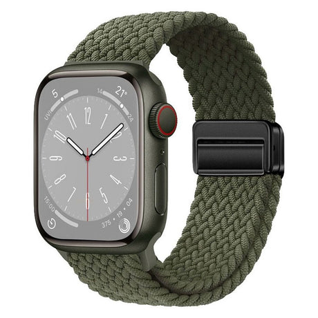 Apple Watch (42/44/SE/45/46/49mm) Lippa Nylon Rem m. Magnetlås - Grøn