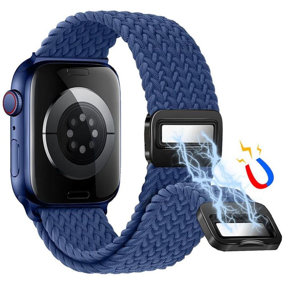 Apple Watch (42/44/SE/45/46/49mm) Lippa Nylon Rem m. Magnetlås - Blå
