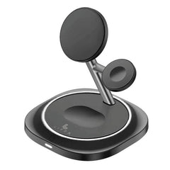 Lippa 3-i-1 Trådløs Oplader m. 15W & USB-C - MagSafe / Qi Kompatible - Sort