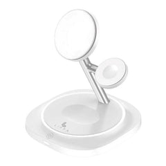 Lippa 3-i-1 Trådløs Oplader m. 15W & USB-C - MagSafe / Qi Kompatible - Hvid