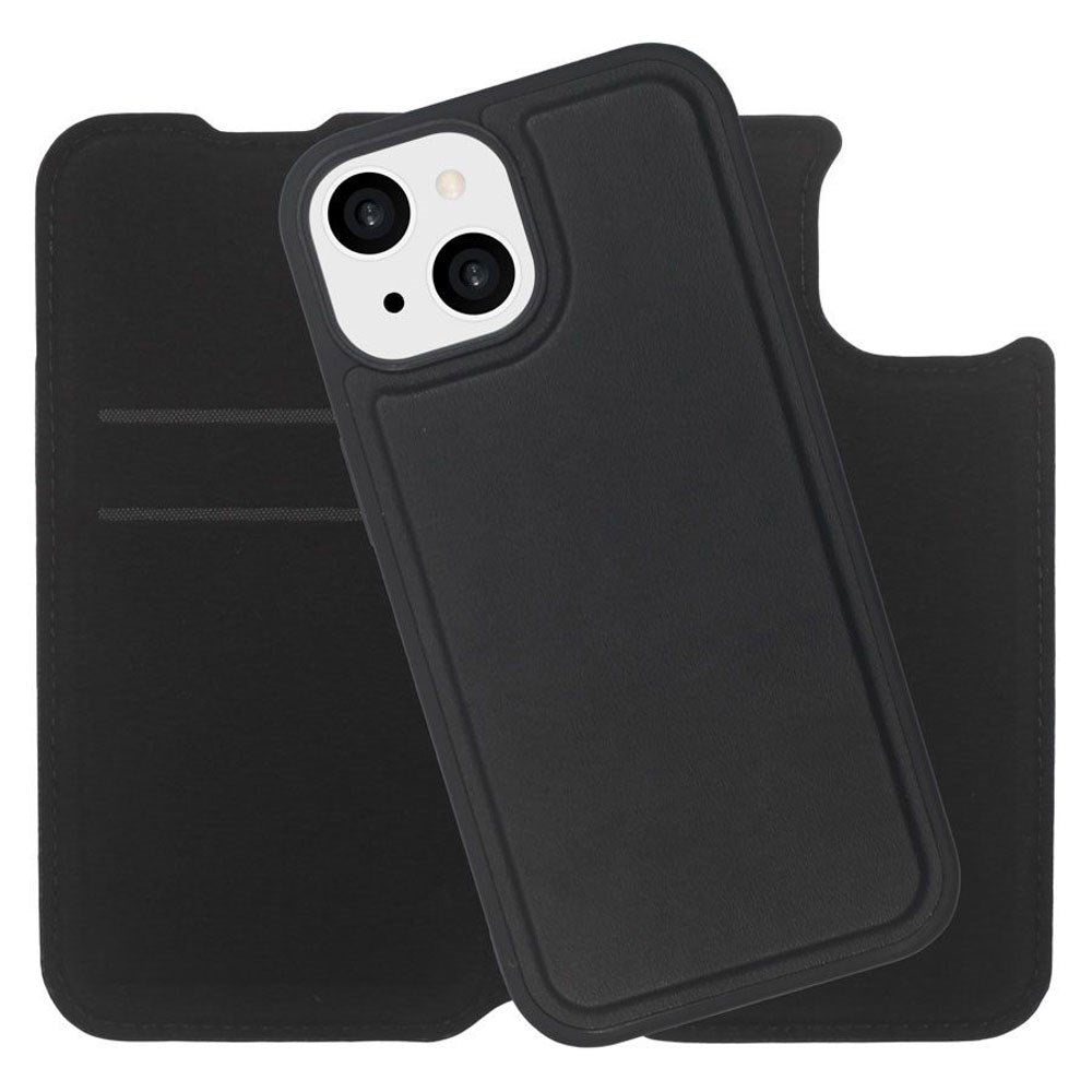 iPhone 15 Lippa 2-i-1 Wallet Flip Cover - Sort