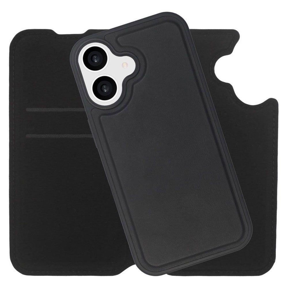 iPhone 16 Lippa 2-i-1 Wallet Flip Cover - Sort