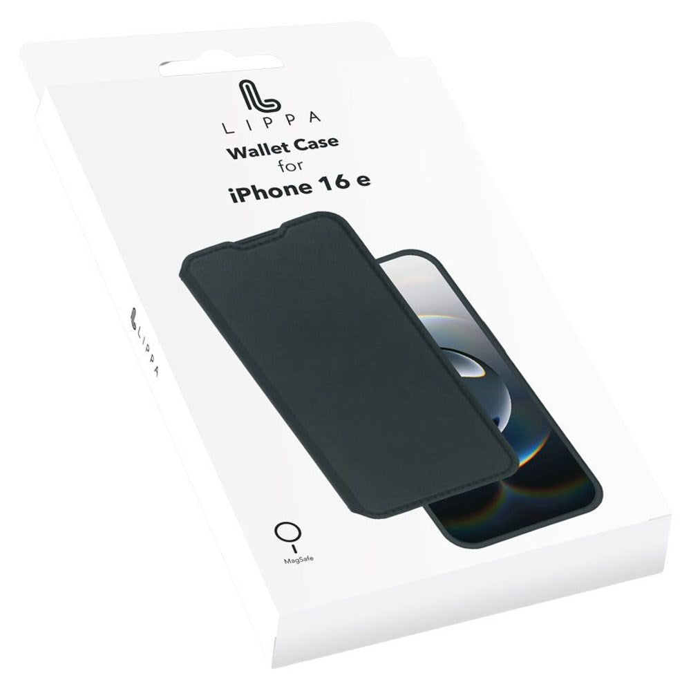iPhone 17e / 16e Lippa 2-i-1 Wallet Flip Cover - Sort