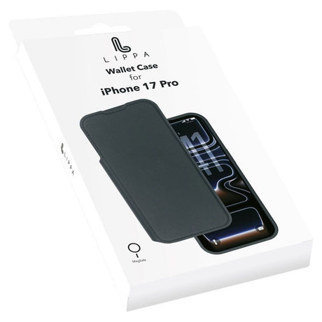 iPhone 17 Pro Lippa 2-i-1 Wallet Flip Cover - Sort