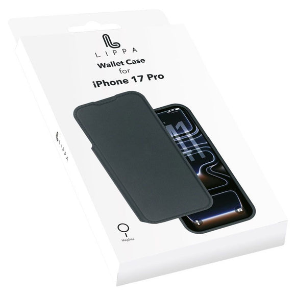 iPhone 17 Pro Lippa 2-i-1 Wallet Flip Cover - Sort