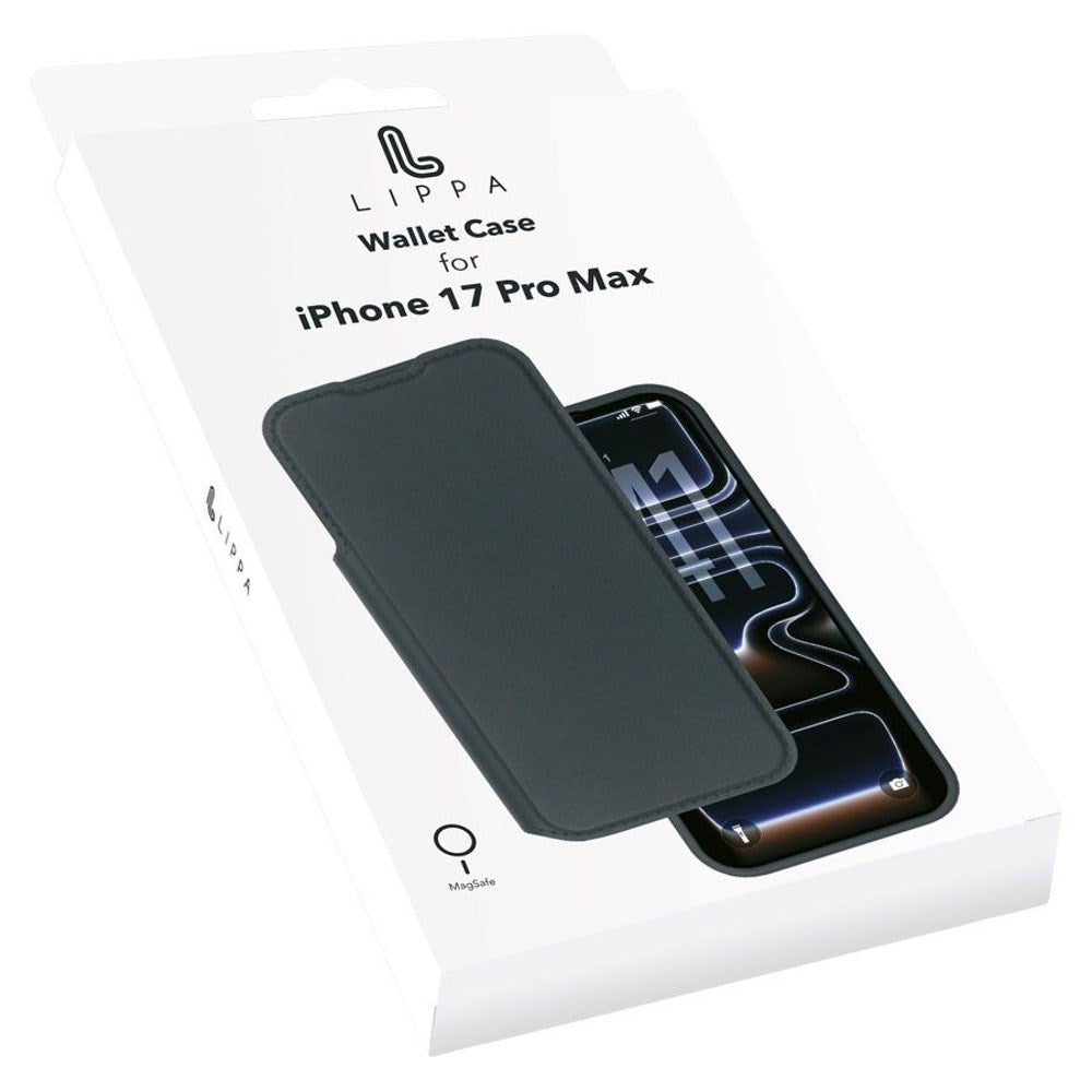 iPhone 17 Pro Max Lippa 2-i-1 Wallet Flip Cover - Sort