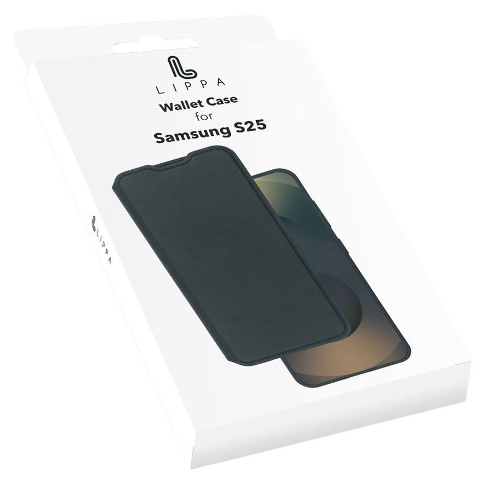 Samsung Galaxy S25 Lippa 2-i-1 Wallet Flip Cover - Sort