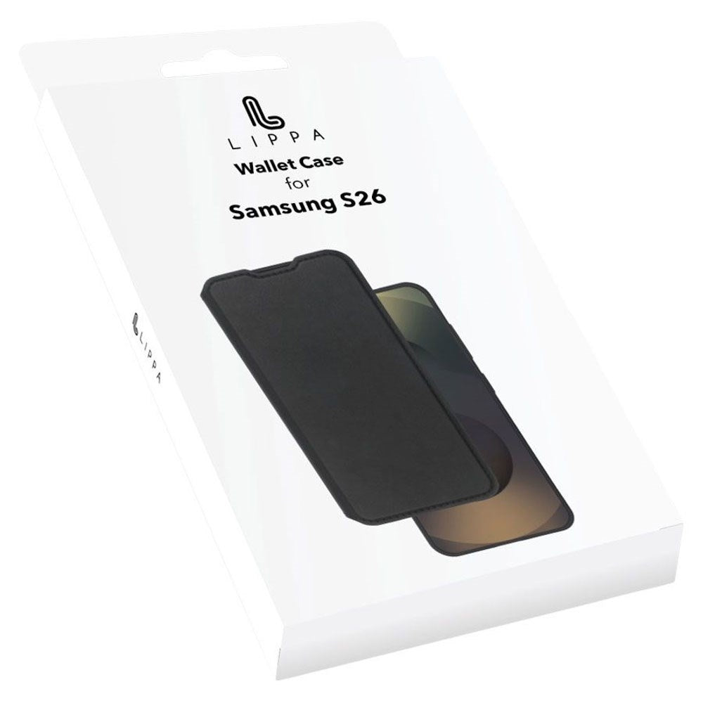 Samsung Galaxy S26 Lippa 2-i-1 Wallet Flip Cover - Sort