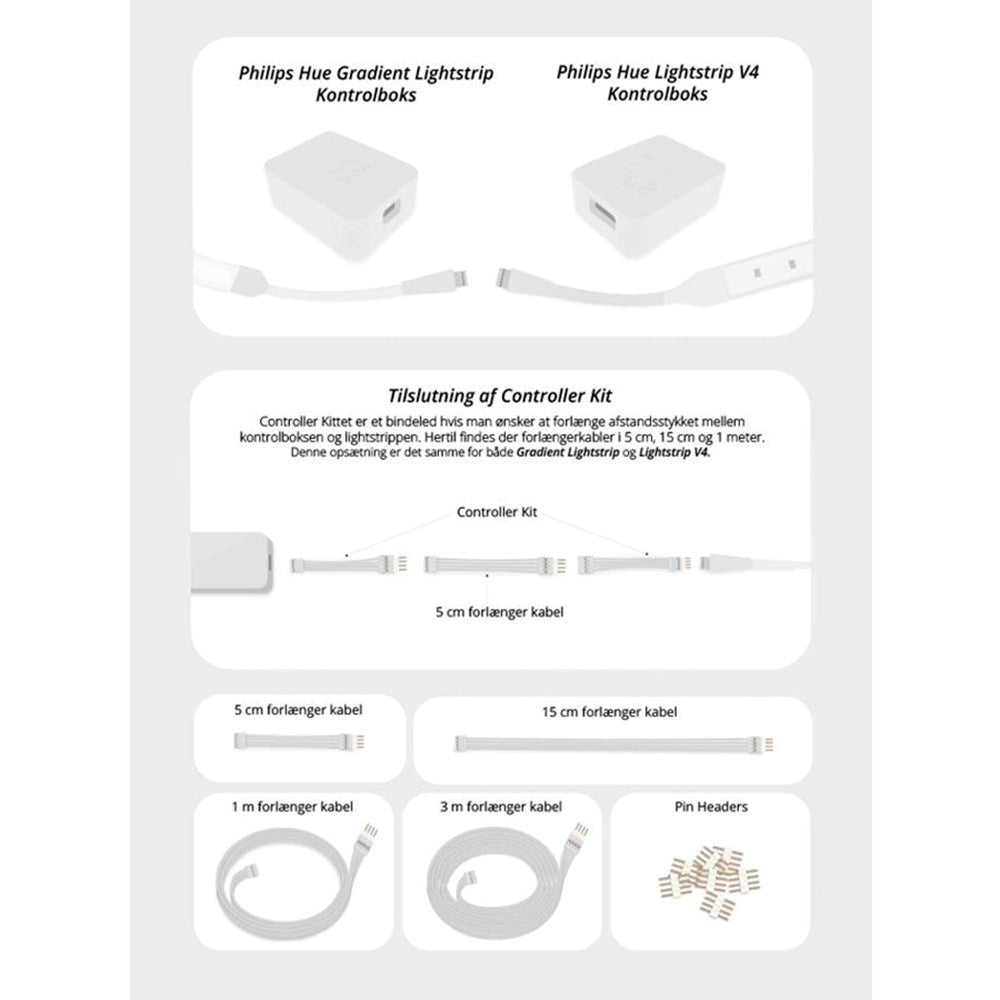 Light Solutions - Philips Hue LightStrip V4 Controller Kit - Hvid