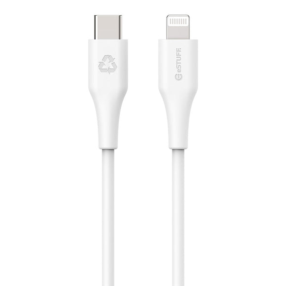 eSTUFF INFINITE MFI USB-C til Lightning Kabel 3 m - 12W - 100% Genbrugsplastik - Hvid