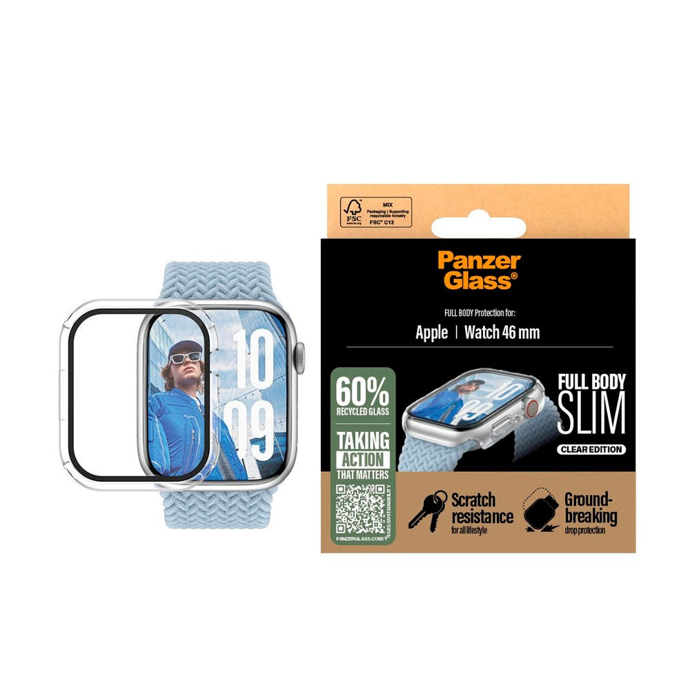 PanzerGlass Apple Watch 11 / 10 (46mm) Snappie Full Body Slim Cover m. Indbygget Skærmbeskyttelse - Transparent