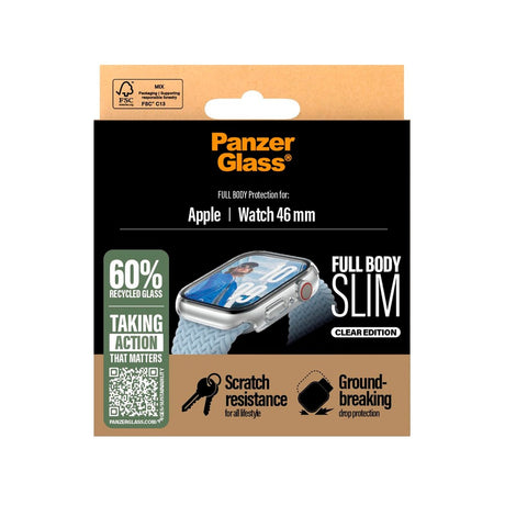PanzerGlass Apple Watch 11 / 10 (46mm) Snappie Full Body Slim Cover m. Indbygget Skærmbeskyttelse - Transparent