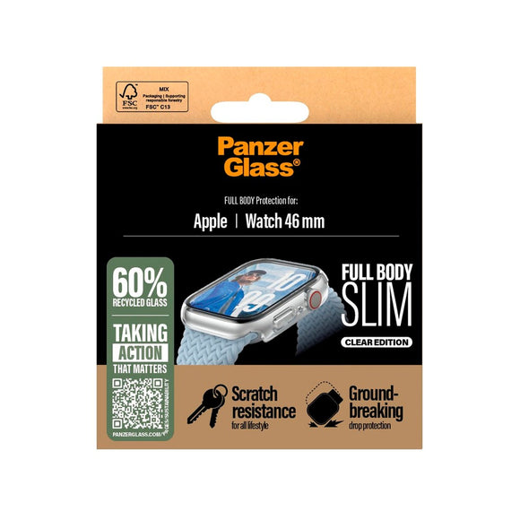 PanzerGlass Apple Watch 11 / 10 (46mm) Snappie Full Body Slim Cover m. Indbygget Skærmbeskyttelse - Transparent