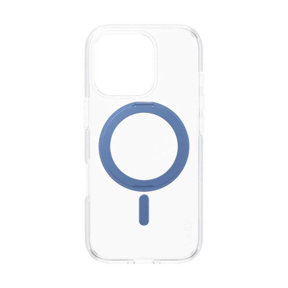 CARE by PanzerGlass iPhone 16 Pro Feature Kickstand Case - MagSafe Kompatibel - Transparent / Coronet Blue