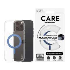 CARE by PanzerGlass iPhone 16 Pro Max Feature Kickstand Case - MagSafe Kompatibel - Transparent / Coronet Blue