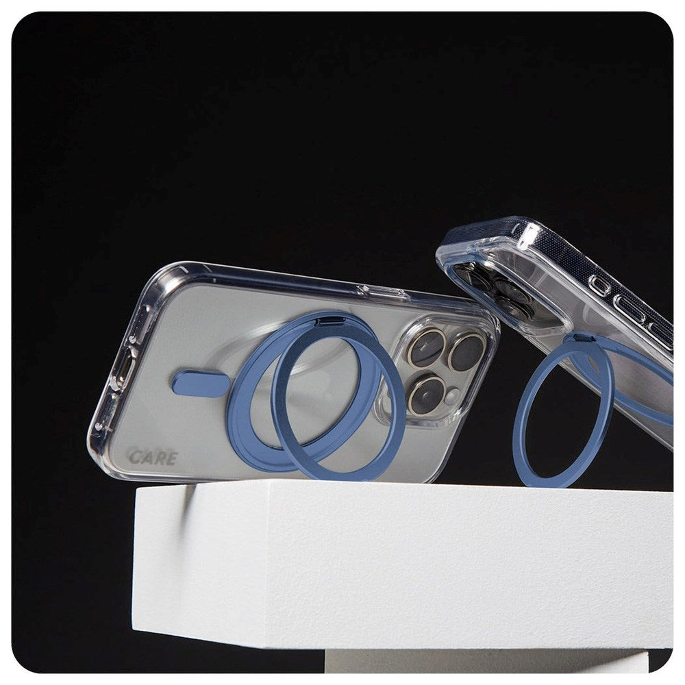 CARE by PanzerGlass iPhone 16 Pro Max Feature Kickstand Case - MagSafe Kompatibel - Transparent / Coronet Blue