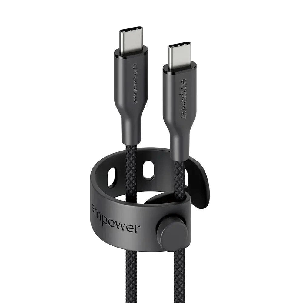 empower by PanzerGlass Racing 60W USB-C til USB-C Kabel - 1.2m - Space Black