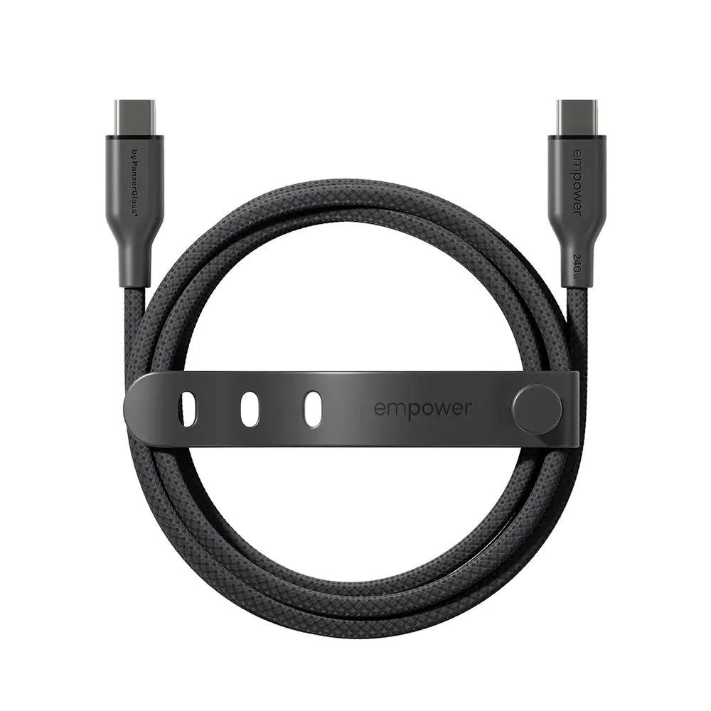 empower by PanzerGlass Racing 240W USB-C til USB-C Kabel - 1.2m - Space Black