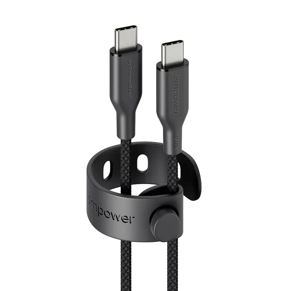 empower by PanzerGlass Racing 240W USB-C til USB-C Kabel - 2m - Space Black