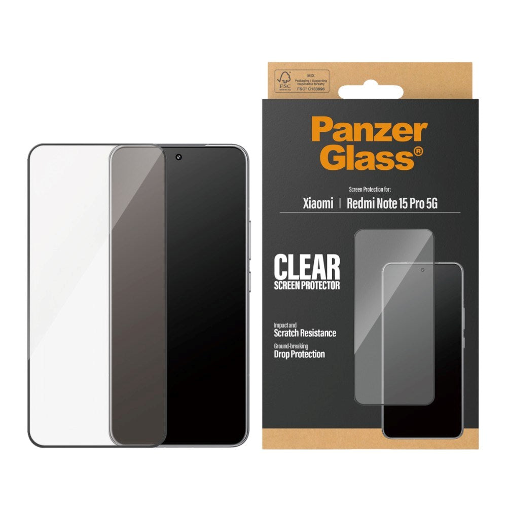 Xiaomi Redmi Note 15 Pro (5G) PanzerGlass Skærmbeskyttelsesglas - Ultra Wide Fit - Gennemsigtig