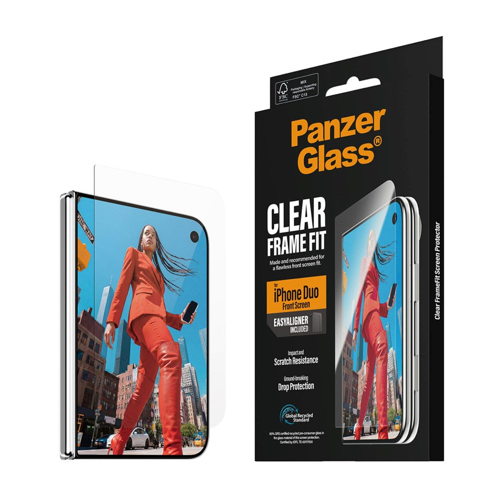 iPhone Duo PanzerGlass Skærmbeskyttelsesglas FrameFit m. EasyAligner - Gennemsigtig