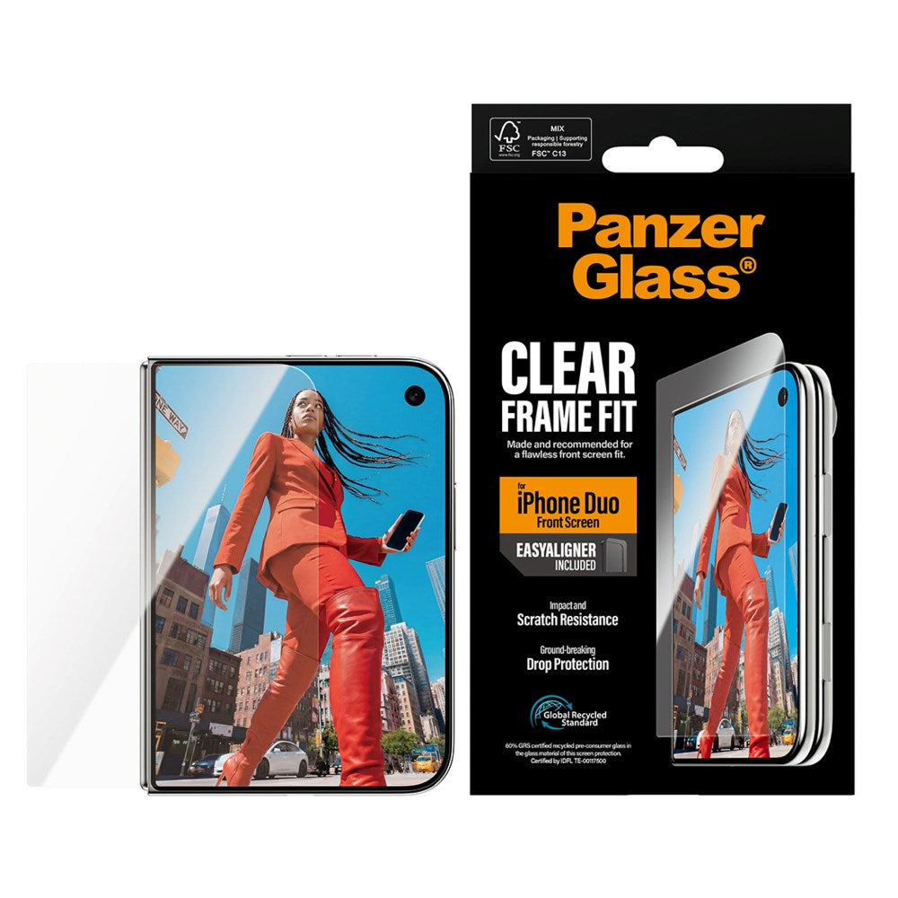 iPhone Duo PanzerGlass Skærmbeskyttelsesglas FrameFit m. EasyAligner - Gennemsigtig