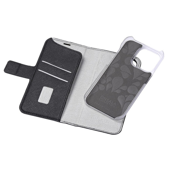 iPhone 14 Pro Onsala Fashion Collection Wallet Cover m. Magnet - Midnight Black