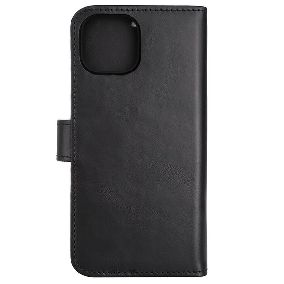 RadiCover Exclusive 2-in-1 - iPhone 14 / 13 - Ægte Læder Cover - 86% Strålingsbeskyttelse - Sort