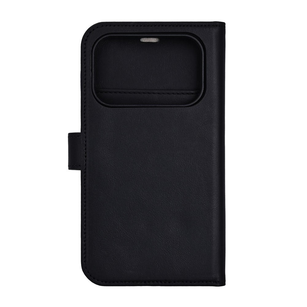 RadiCover Exclusive iPhone 17 Pro 2-in-1 Anti Stråling Læder Flip Cover m. Pung - MagSafe Kompatibel - Sort