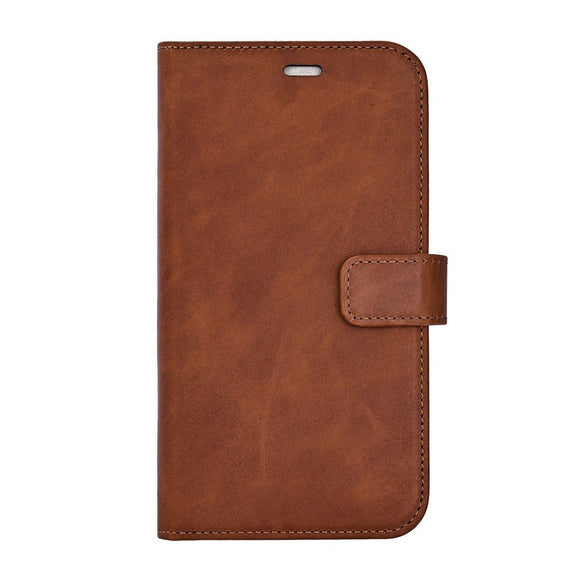 RadiCover Exclusive iPhone 17 Pro 2-in-1 Anti Stråling Læder Flip Cover m. Pung - MagSafe Kompatibel - Brun
