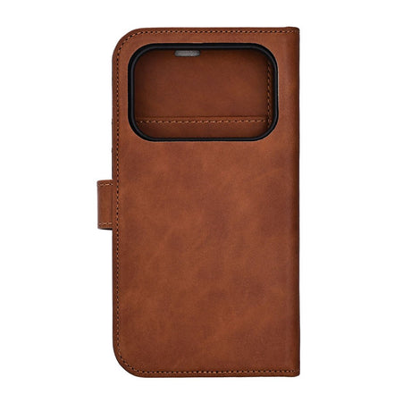 RadiCover Exclusive iPhone 17 Pro 2-in-1 Anti Stråling Læder Flip Cover m. Pung - MagSafe Kompatibel - Brun