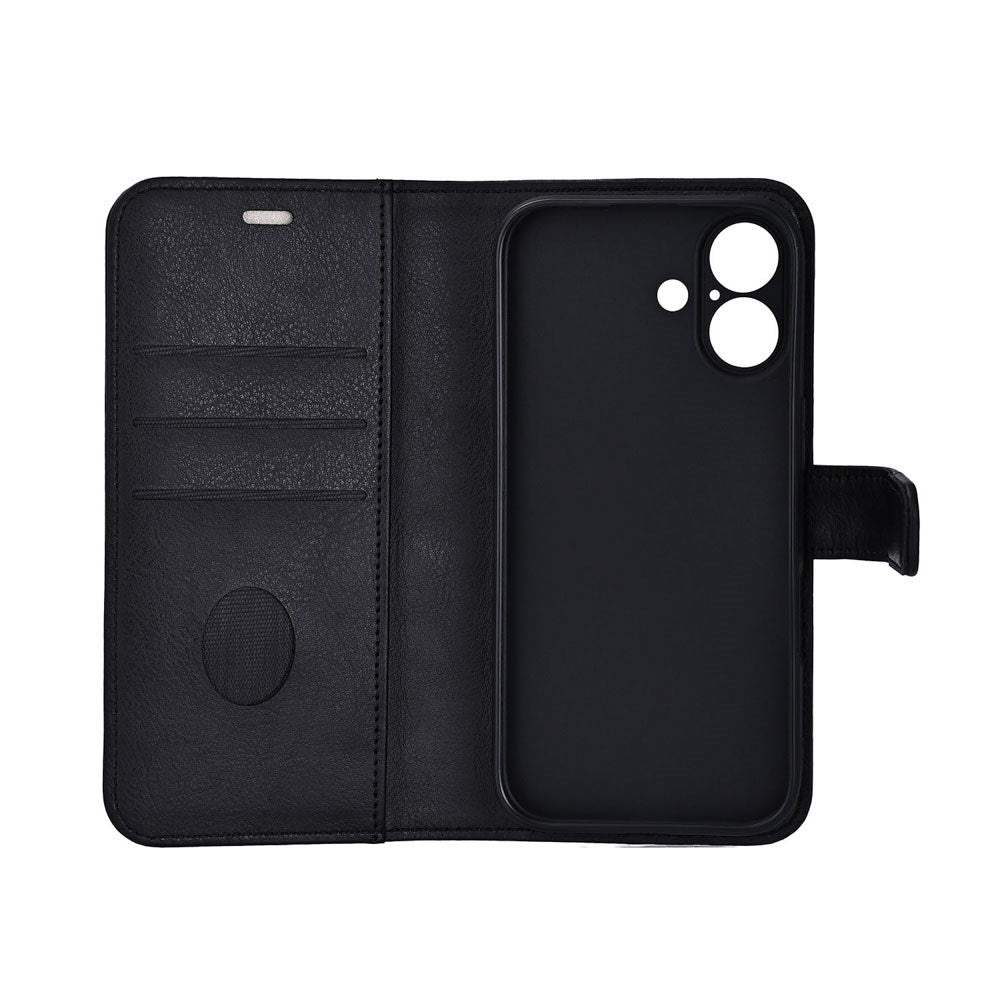 RadiCover iPhone 17 Anti Stråling Kunstlæder Flip Cover m. Kortholder - Sort