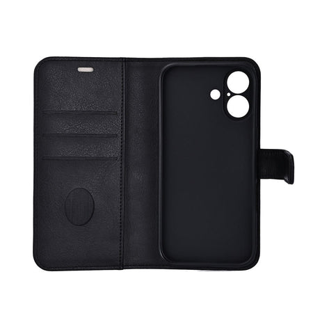 RadiCover iPhone 17 Anti Stråling Kunstlæder Flip Cover m. Kortholder - Sort