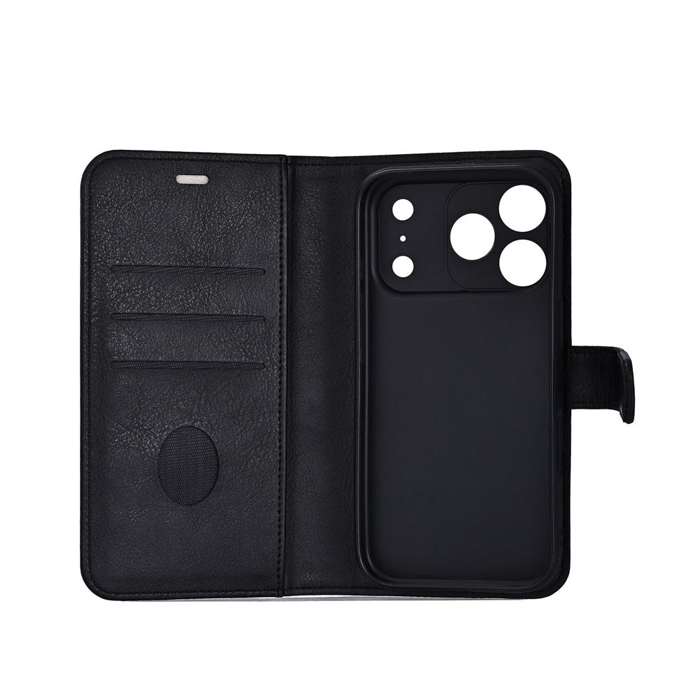 RadiCover iPhone 17 Pro Anti Stråling Kunstlæder Flip Cover m. Kortholder - Sort
