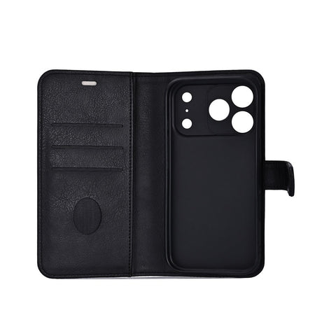RadiCover iPhone 17 Pro Anti Stråling Kunstlæder Flip Cover m. Kortholder - Sort