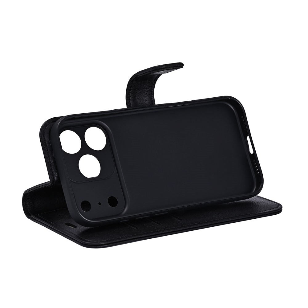 RadiCover iPhone 17 Pro Max Anti Stråling Kunstlæder Flip Cover m. Kortholder - Sort
