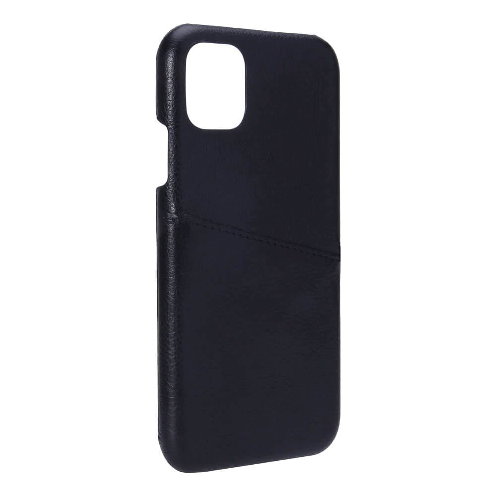 iPhone 11 Onsala Imiteret Læder Cover m. Kortlomme - Sort