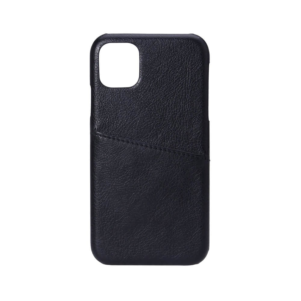 iPhone 11 Onsala Imiteret Læder Cover m. Kortlomme - Sort