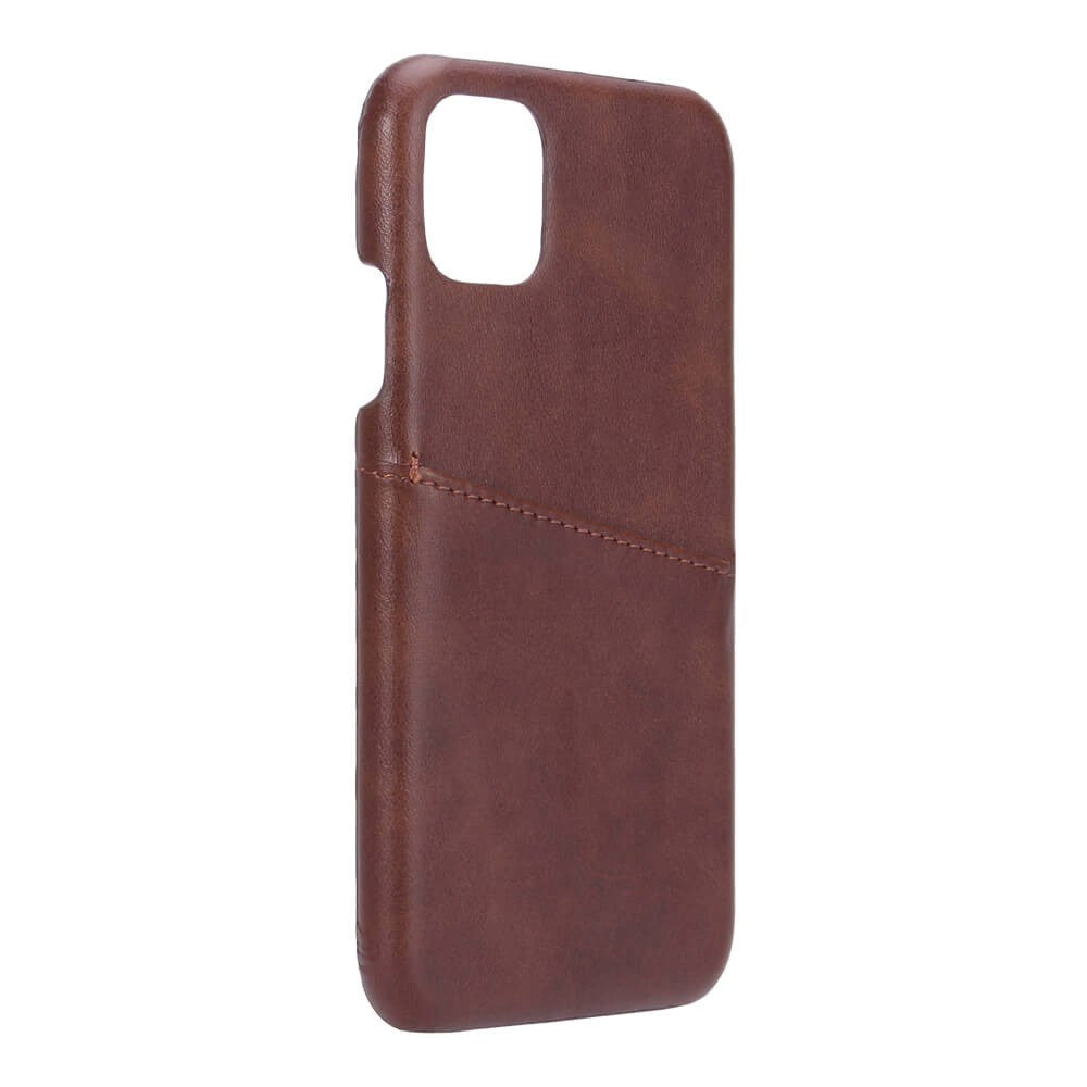 iPhone 11 Onsala Imiteret Læder Cover m. Kortlomme - Brun