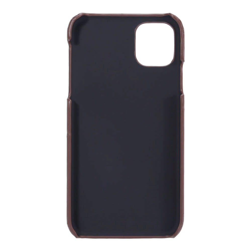 iPhone 11 Onsala Imiteret Læder Cover m. Kortlomme - Brun