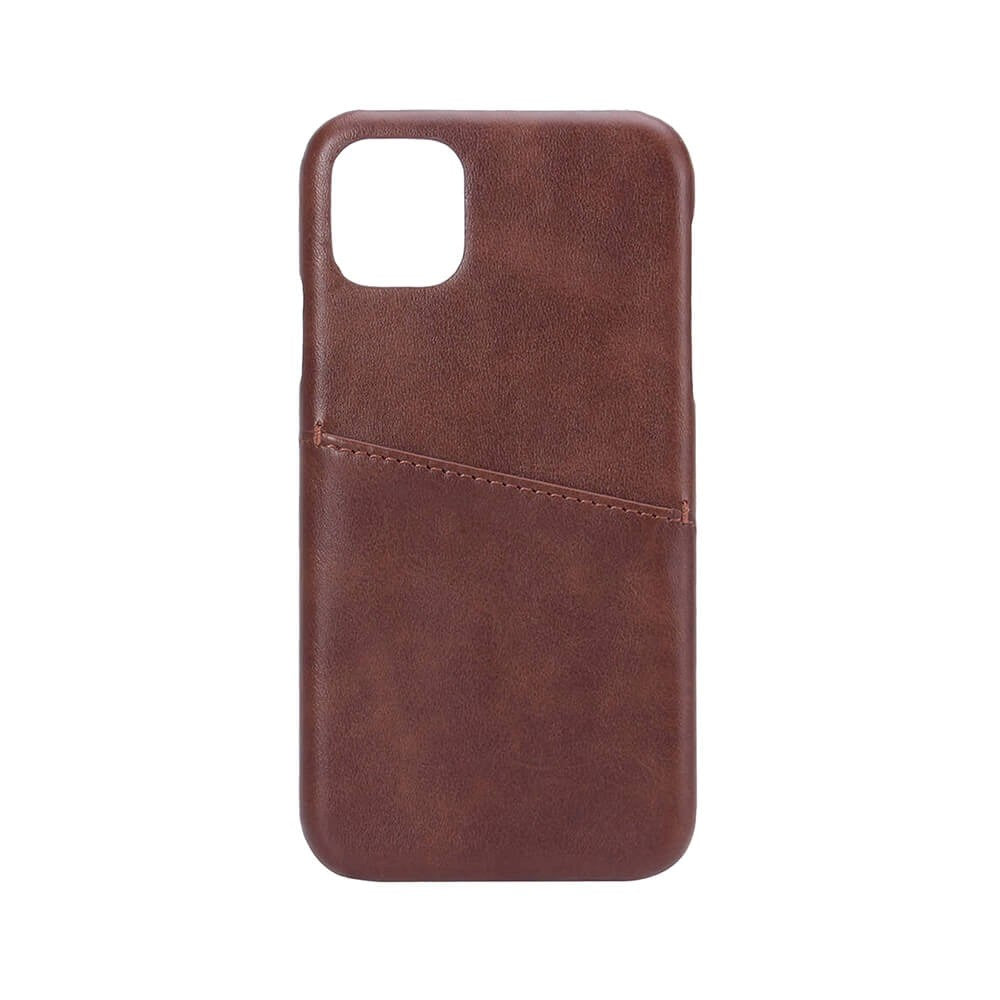 iPhone 11 Onsala Imiteret Læder Cover m. Kortlomme - Brun